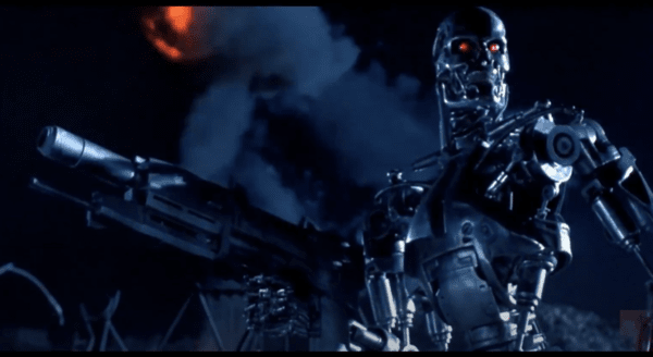 영화 터미네이터의 한 장면. 인간의 통제를 벗어난 AI 스카이넷의 위험성을 알리고 있다. @유투브
