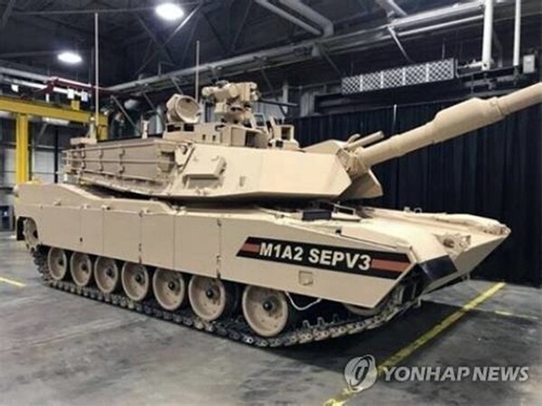 대만에 인도되고 있는 미 M1A2. @연합뉴스