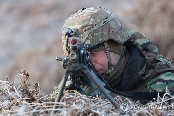 훈련 중인 주한미군. @연합뉴스