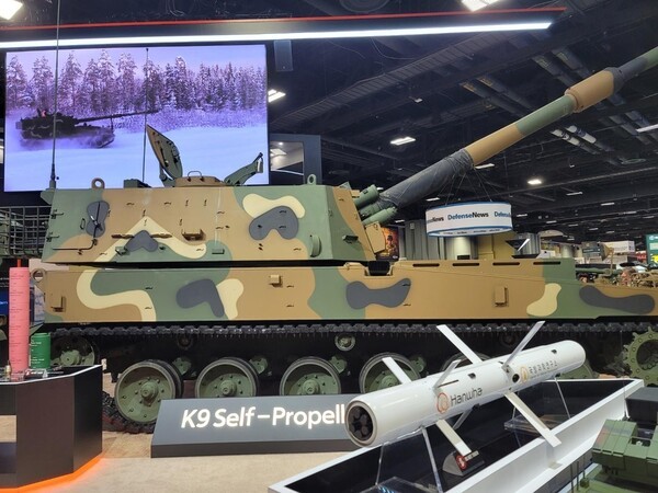 2025 AUSA 방산전시회에 전시된 한국 K-9 자주포. @연합뉴스