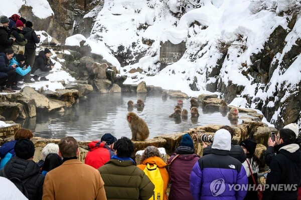 일본 나가노현에 몰려든 관광객들. @연합뉴스